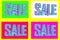 Sale colorfull words image for advertisement