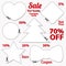 Sale Coupon, tag. Cut off template, scissors, patt