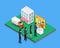 Sale and Delivery New Model Device Isometric Style