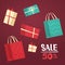 Sale Discount Different Gift Boxes Collection Presents Promotion Holiday Shopping Concept