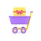 Sale discount shopping holiday prize gift box supermarket trolley cart 3d icon realistic vector