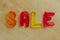 Sale in Gummy Letters