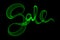 Sale handmade lettering, calligraphy made by green fire or smoke, for prints, posters, web