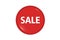 Sale icon in red color on white background