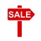 Sale icon with road board, road signs. Shop icon, buy symbol. Shopping sign â€“ vector
