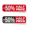 Sale label half price sticker