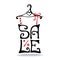 Sale lettering.Shirt on hanger.Typographic design