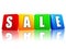 Sale letters in color cubes