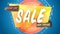 Sale logo intro, discount advertisement bright dynamic 3d sales animation