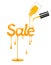 Sale made from a stream and drops of yellow nail polish