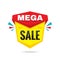 Sale mega discount - concept badge vector illustration. Abstract sticker banner. Graphic design element.