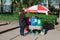 Sale of national drinks on the street in Bishkek