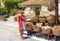 Sale of natural Greek sponge. The capital of the island of Symi - Ano Sym