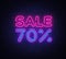 Sale neon sign vector. Big Sale Design template neon sign, light banner, nightly bright advertising, light inscription