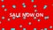Sale now on animation red background banner green stars
