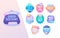 Sale Offer Geometric Colorful Mega Set. Online Advertising Campaign Special Price Offer Line Sticker Badge Design