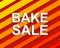 Sale poster with BAKE SALE text. Advertising vector banner