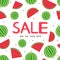 Sale poster, banner with colorful watermelons on the white background.