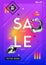 Sale Poster With Realistic Chrome Drips