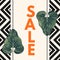 Sale poster with two Alocasia Zulu Mask leaves