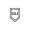 Sale price sticker line icon.