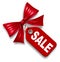 Sale Price Tag With red Ribbon Bow tie