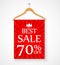 Sale promotion with wire hanger and banner