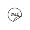 Sale promotional sticker line icon.