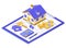 Sale Purchase Rent Mortgage House Isometric