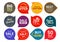 Sale quality badges. Round hundred percent assured label badge. Sticker vector illustration icons set