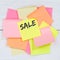 Sale shopping special offer business concept desk note paper