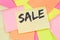 Sale shopping special offer business concept note paper