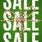 \'Sale\' sign in Christmas colors, tied as a gift with bow-knot of red and white twisted cord. Vector illustration, eps10.