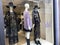 Sale sign. Female mannequins in shop display close-up. Female fashion. Sales concept