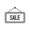 Sale Sign Outline Flat Icon on White