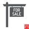 For sale signboard glyph icon