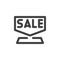 Sale signboard line icon