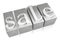 Sale - silver letterpress - 3D illustration