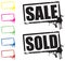 Sale and sold stamp