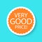 Sale sticker icon isolated on a blue background. Orange color special offer, discount tag. Good price inscription. Simple