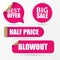 Sale stickers set. Modern pink style. Vector illustration