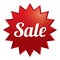 Sale tag. Red sticker. Icon for special offer.