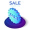 Sale tag. Special offer sale tag 3D isometric icon. Discount offer price label, symbol for advertising campaign