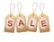 Sale tags. Concept of discount shopping.