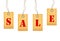 Sale tags isolated on white