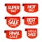 Sale tags labels. Special offer, hot sale, special sale, final sale, best sale, mega sale discount banners