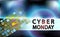 Sale technology banner for cyber monday event. Vector art for your sale promotion. Keyboard for enter in a e-marketing. Press keyb