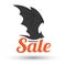 Sale text with bat for halloween sale promotion