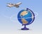 Sale of tickets for trips around the world, flights to anywhere in the world. Vector