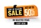 Sale vector banner design. End of season sale with up to 50% off text on selected items